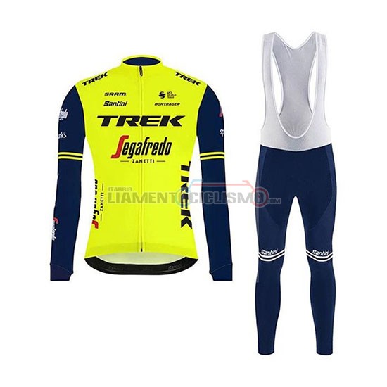 Abbigliamento Ciclismo Trek Segafredo Manica Lunga 2020 Verde Nero